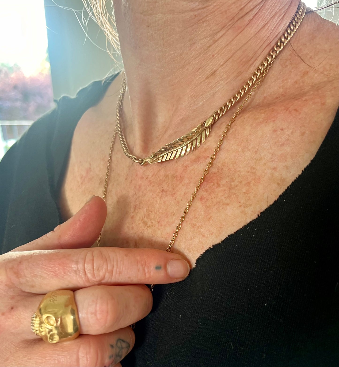Gold feather pin/ connector