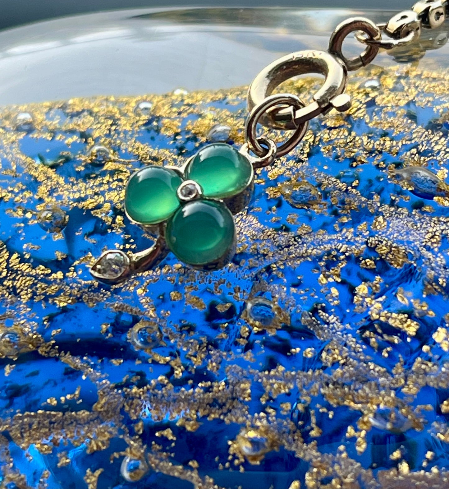 Chrysoprase clover charm