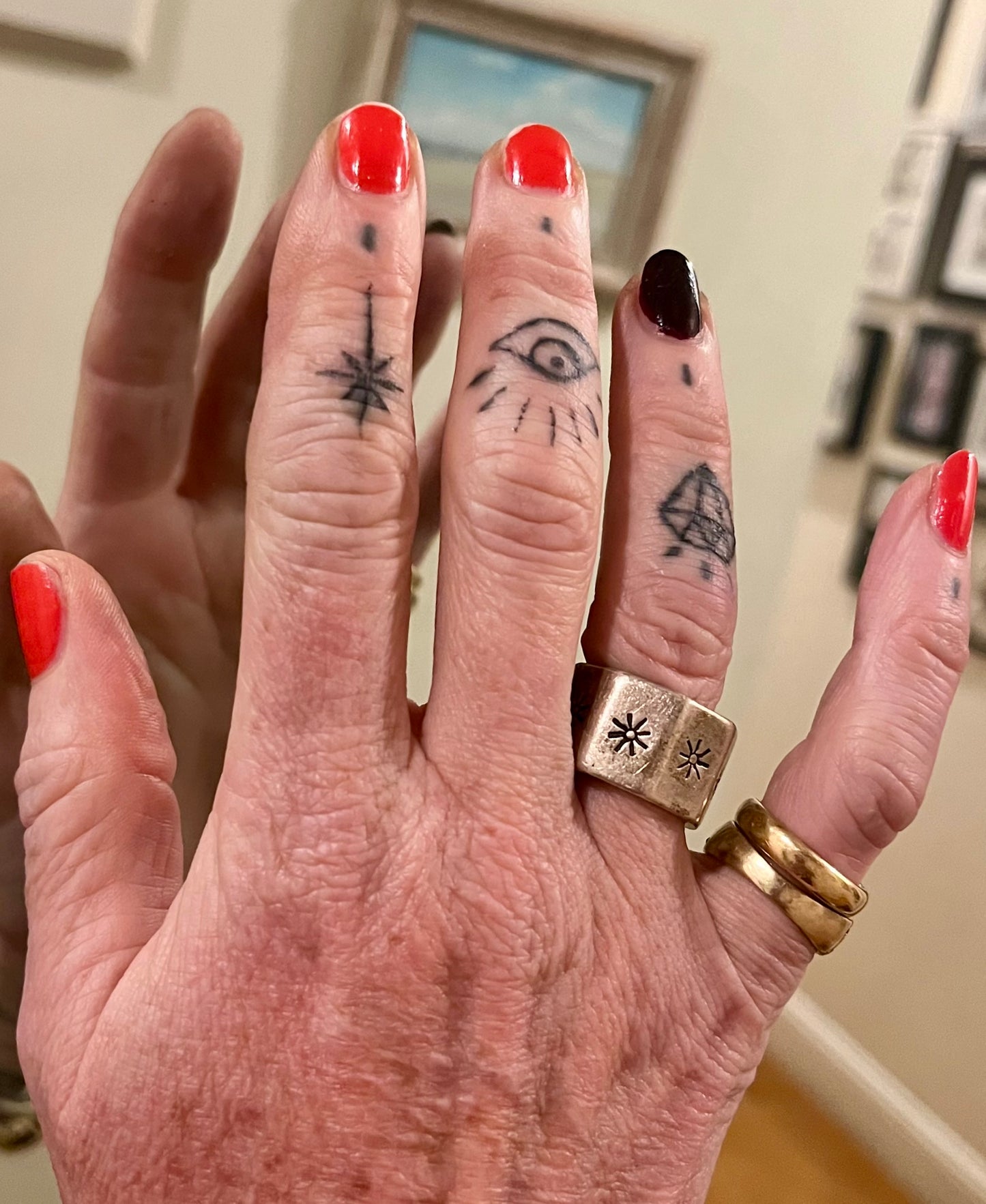 Silver octagonal ring