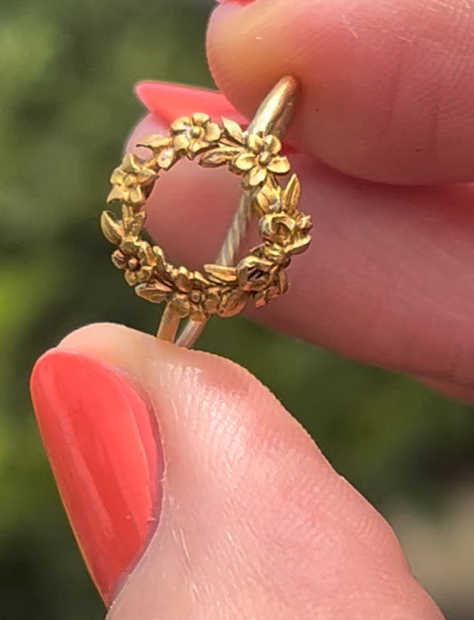 Antique wreath stickpin conversion ring