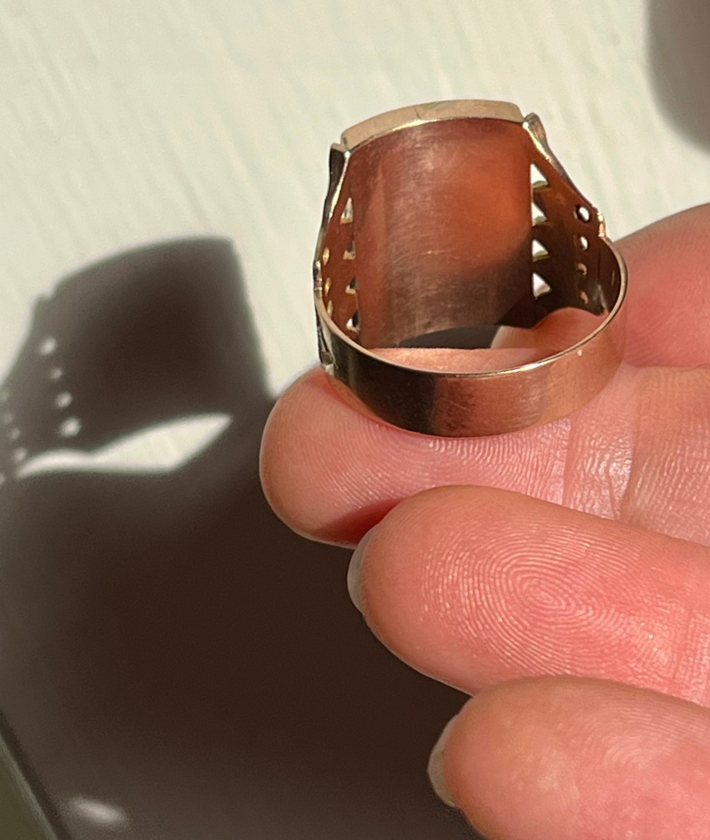 Gothic C antique ring