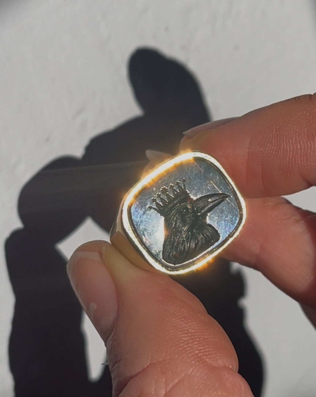 Crowned Raven ring