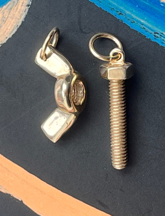 "Be the wingnut to my bolt" in 14k yellow gold