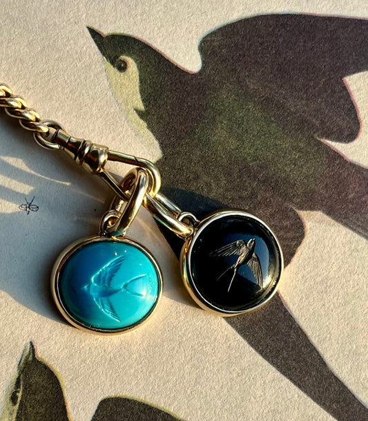 Onyx Swallow pendant