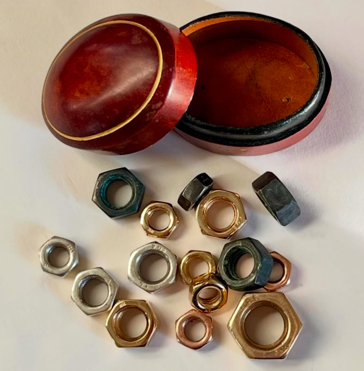 Blackened silver large nut