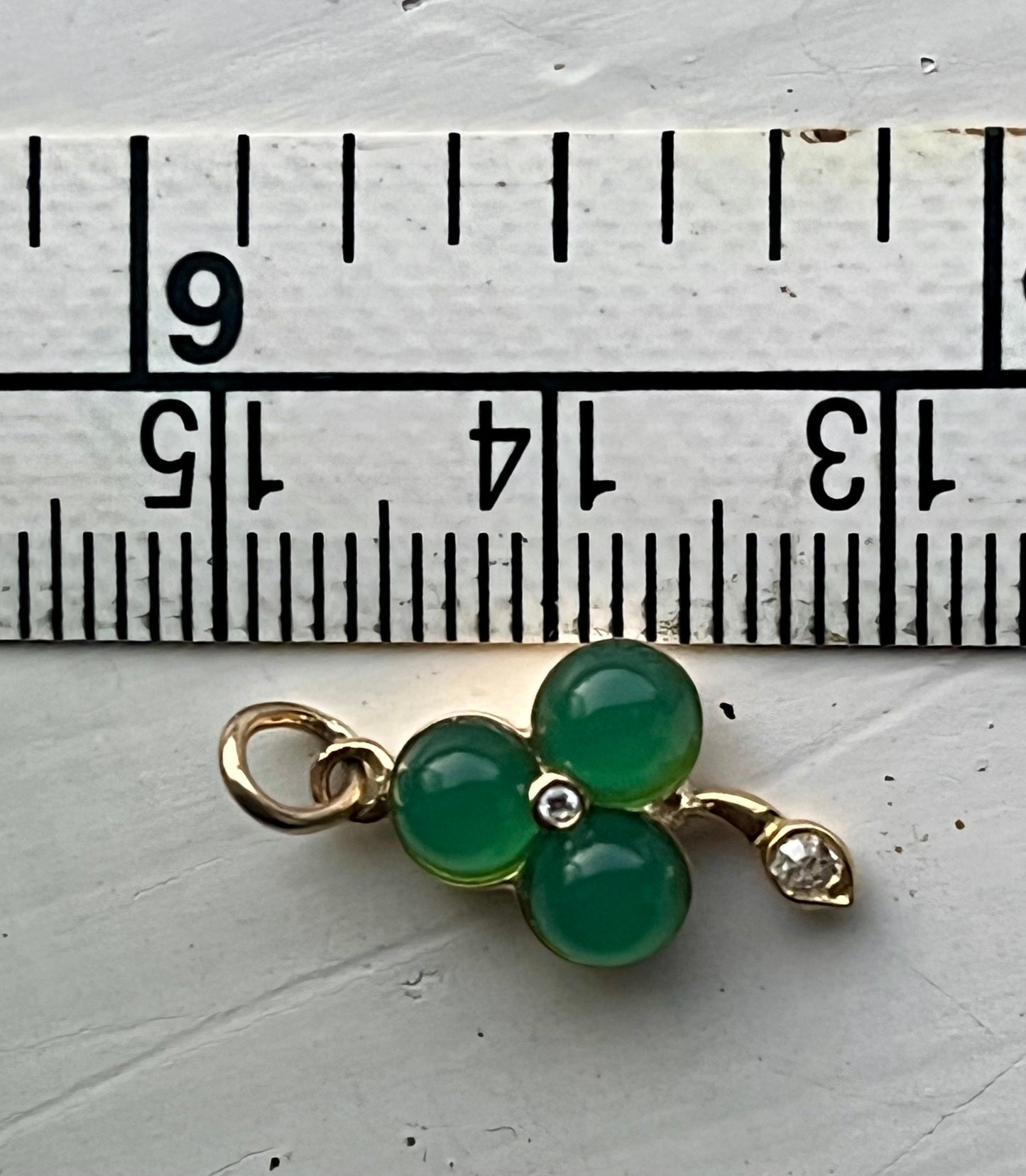 Chrysoprase clover charm