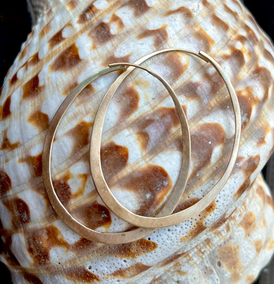 Hand made large gold hoops