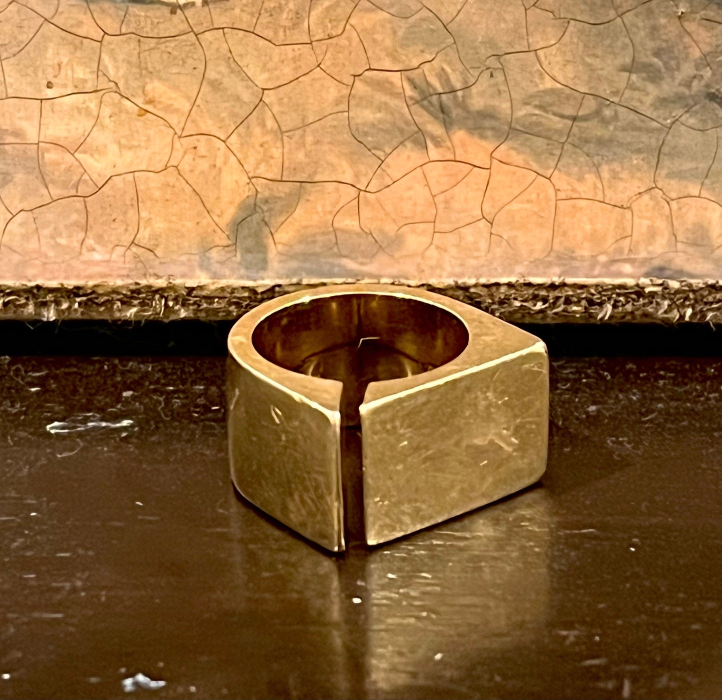 Heavy plain 14k signet ring