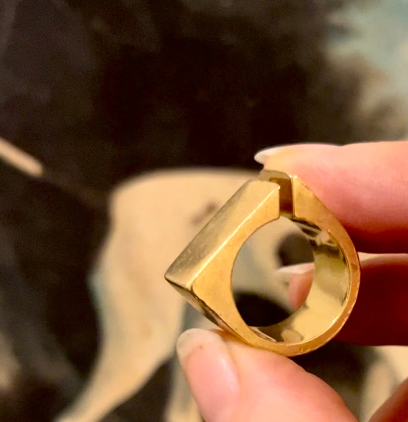 Heavy plain 14k signet ring