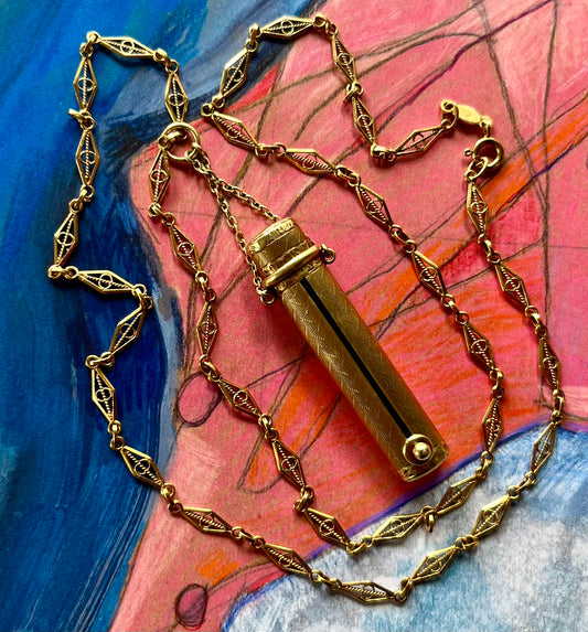Antique 14k Tiffany lipstick case/ pendant