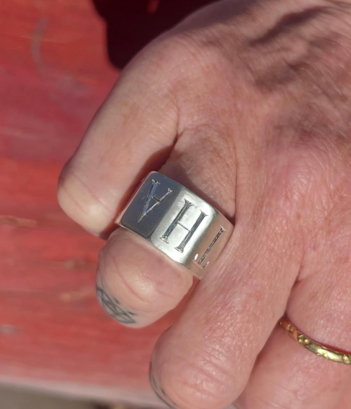 "F That" silver ring