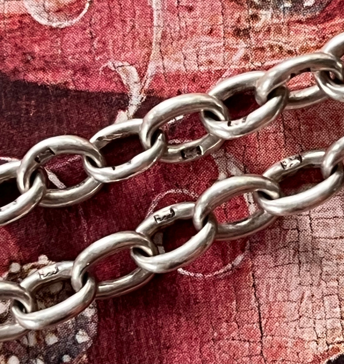Silver antique vesta watch chain
