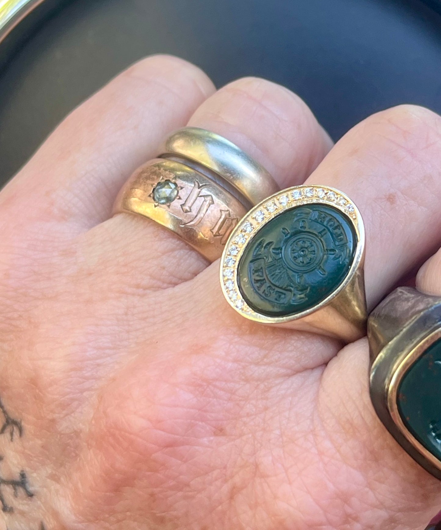 Hold Fast intaglio ring