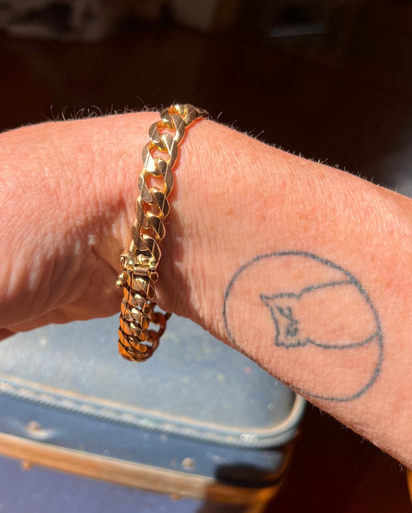 14k curb bracelet