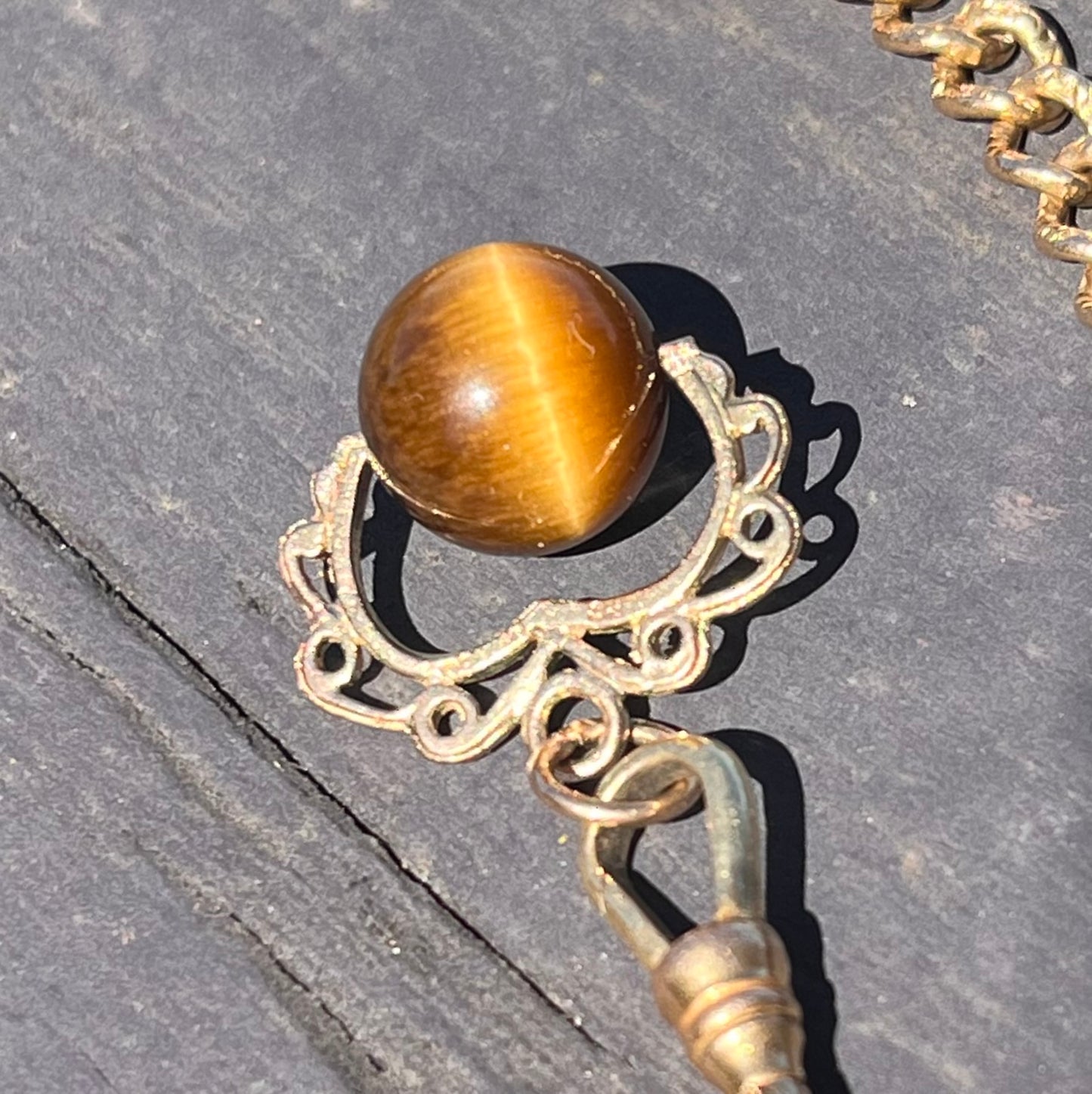 Tigers eye spinner fob