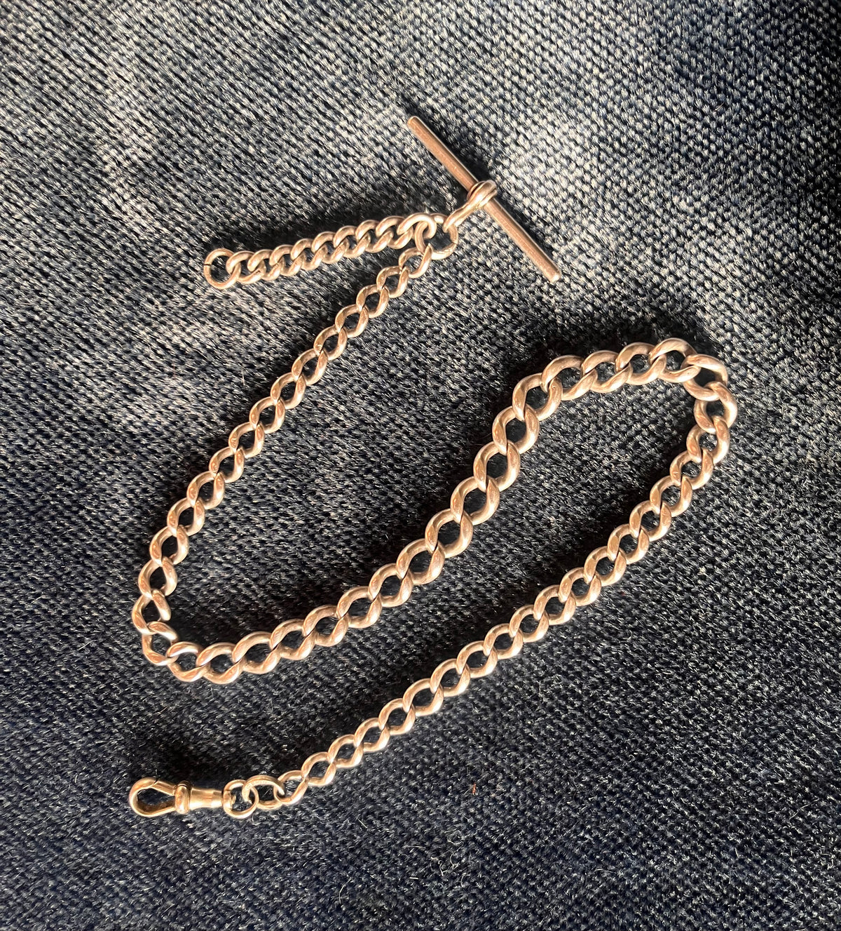 Antique silver watch chain