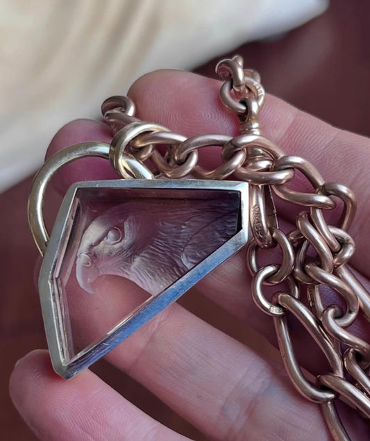 Falcon intaglio pendant
