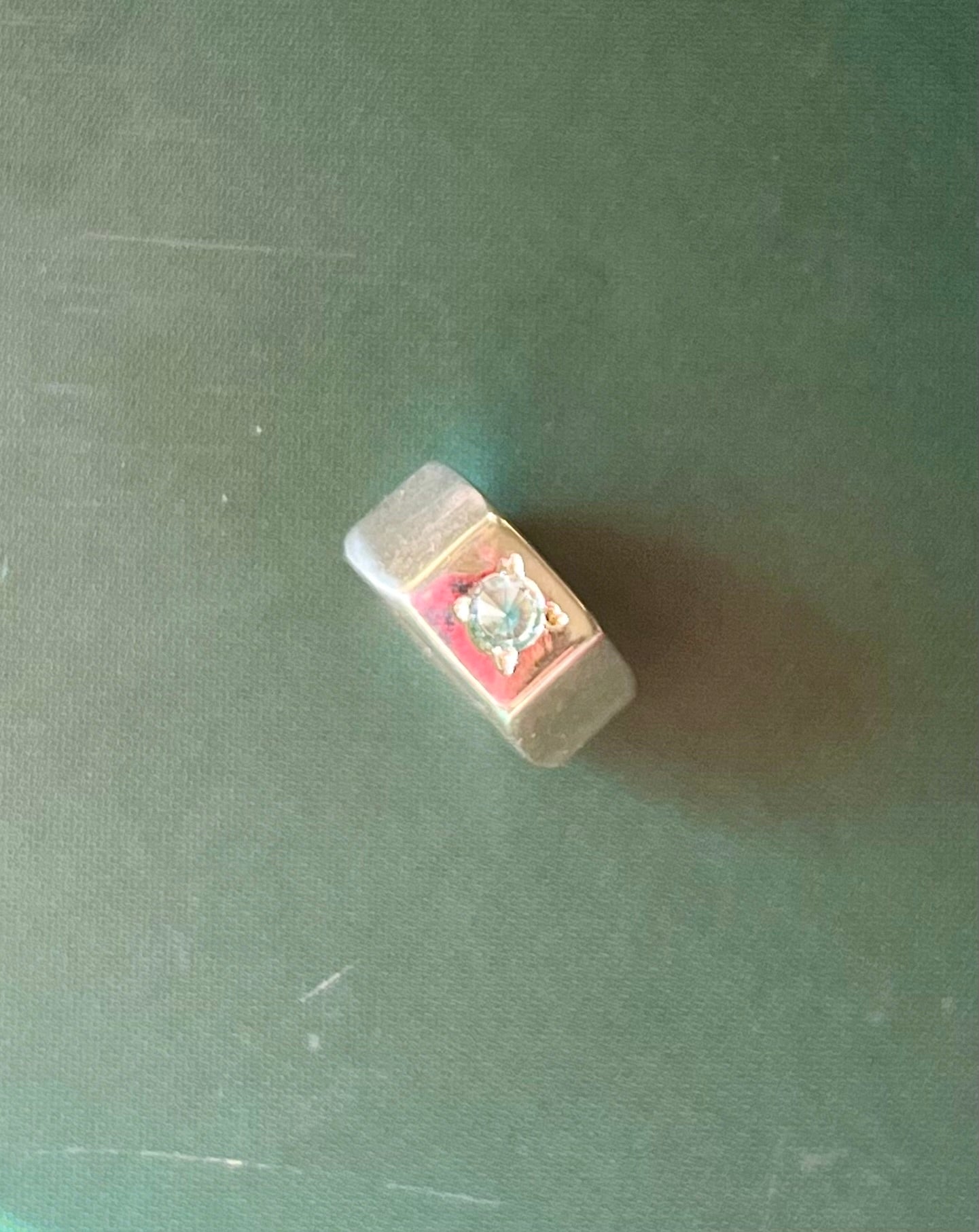 Medium sterling silver nut with Zircon