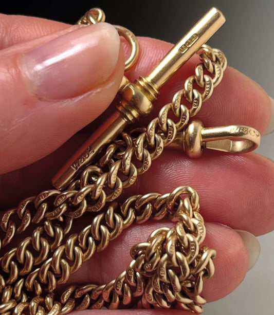 15 karat gold antique watch chain