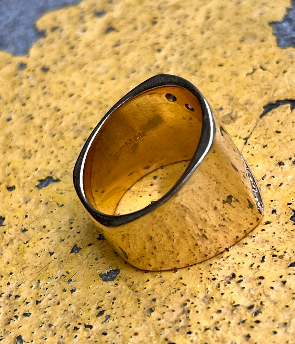 Wide vintage 14k diamond band