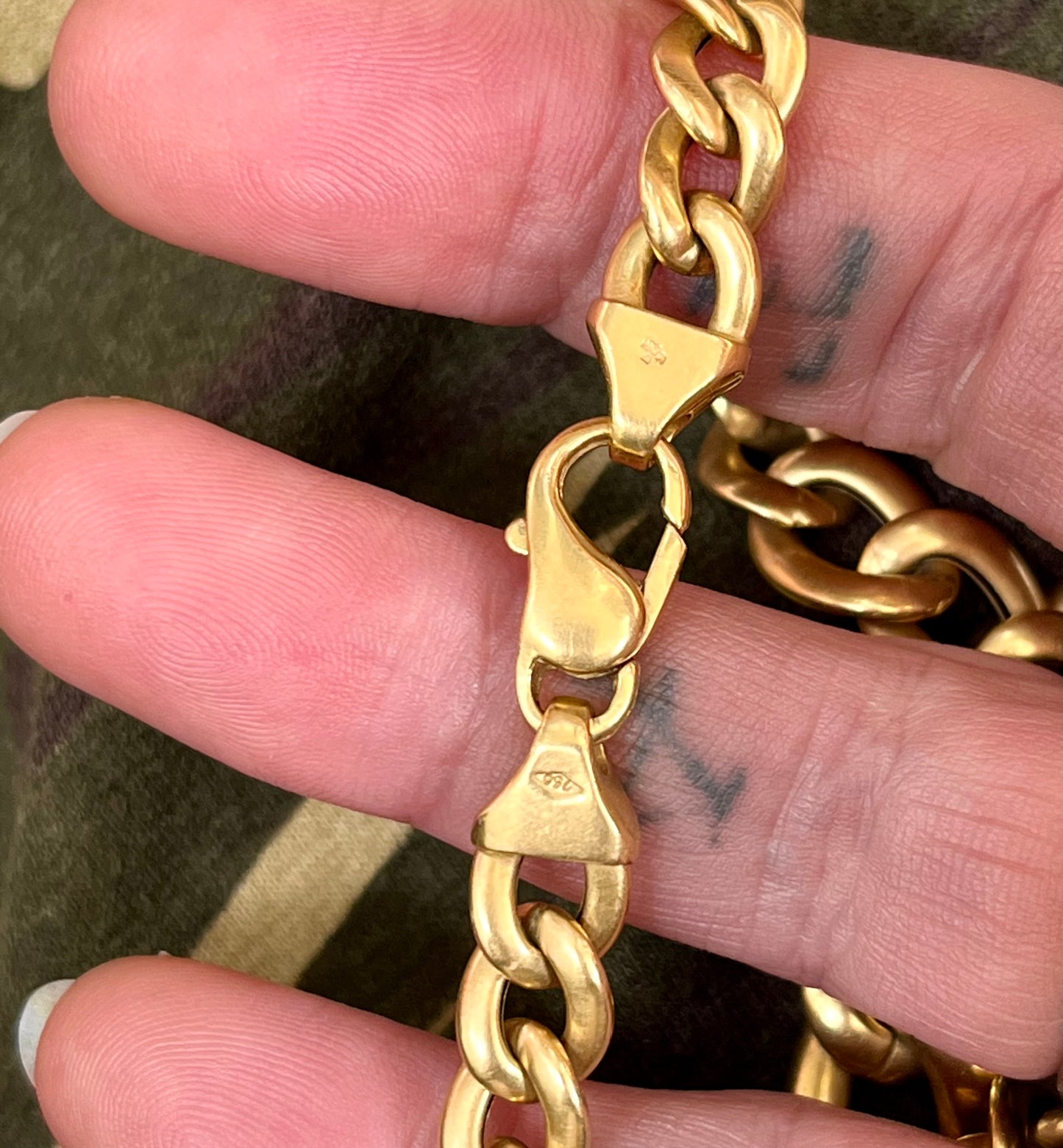 18k curb necklace with diamonds