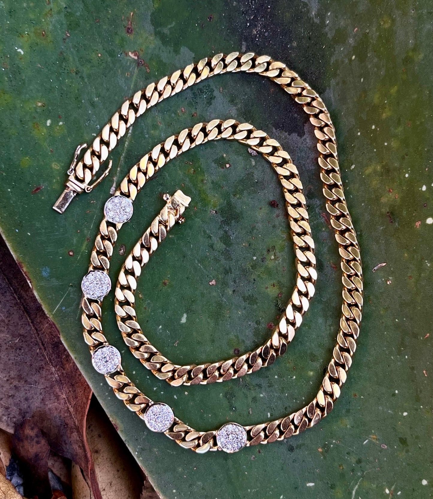 Every day diamond station curb necklace