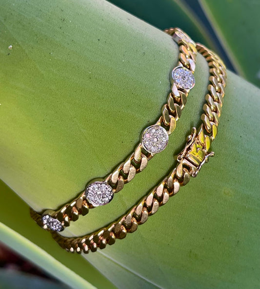 Every day diamond station curb necklace