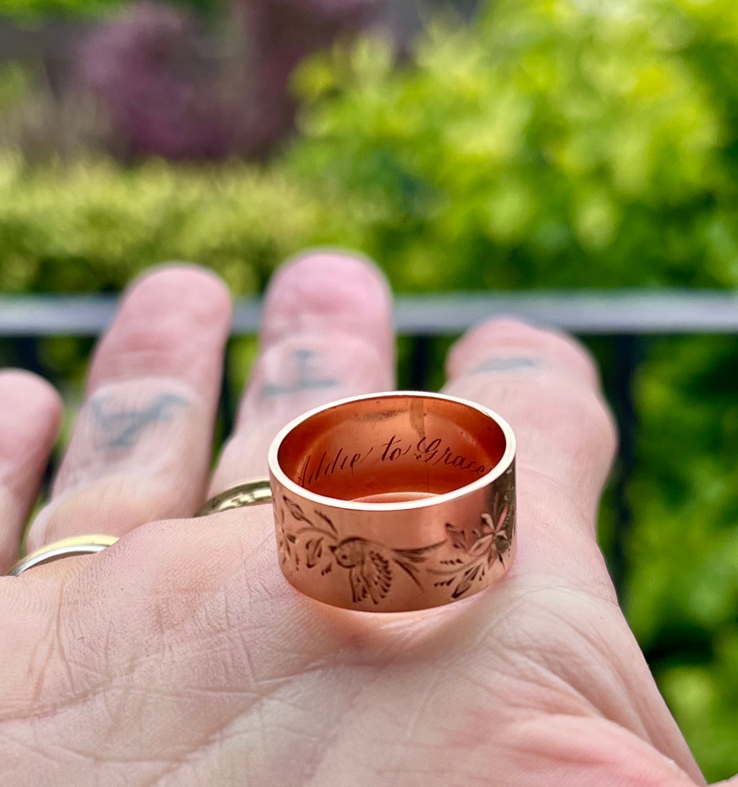 Antique sparrow ring