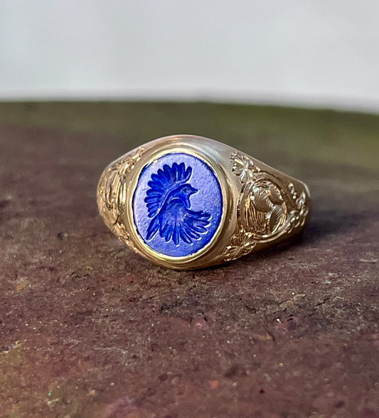 bluebird and nest ring