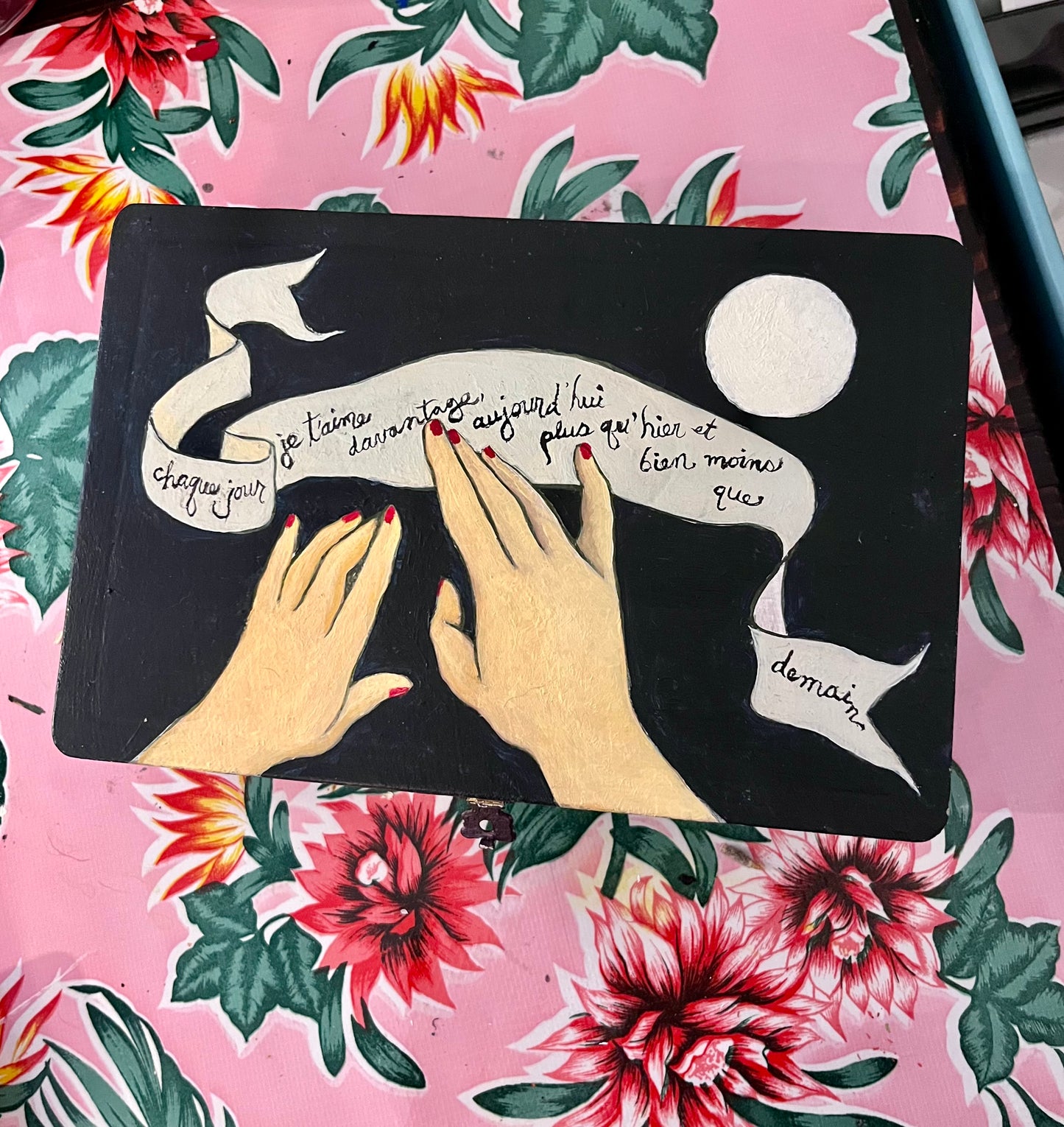 Rosamonde Gerard poem: cigar box art