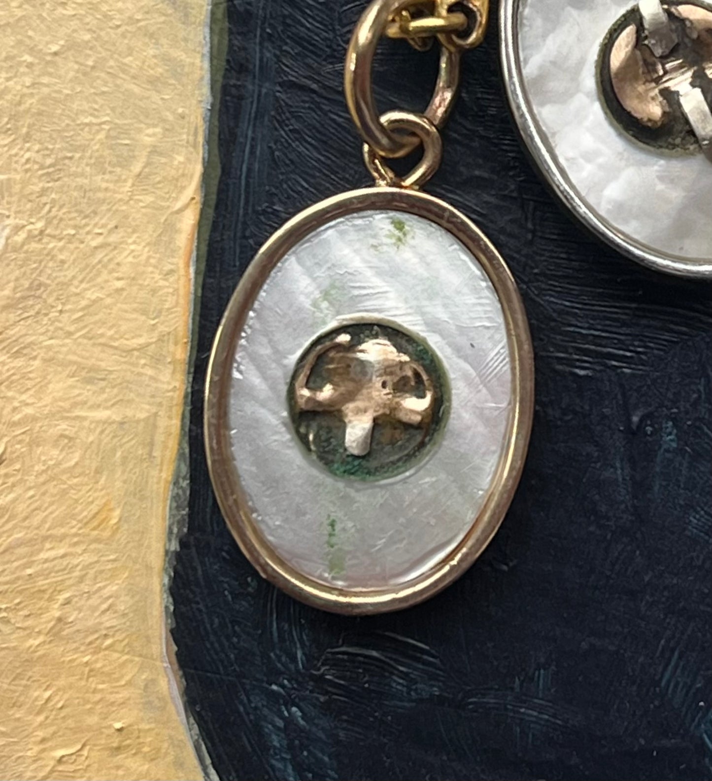 Shibayama charm with 14k bezel