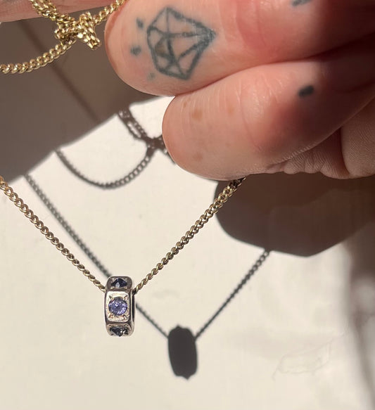 Iolite and silver little nut