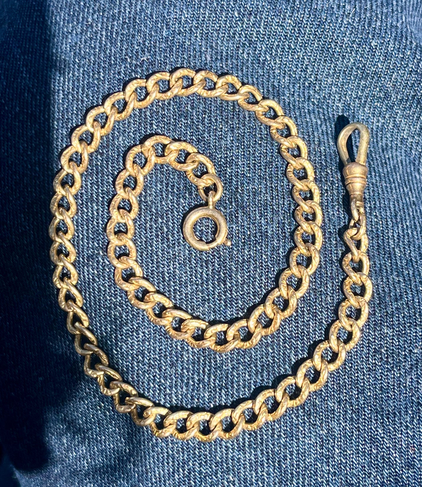 antique gold fill ornate curb chain