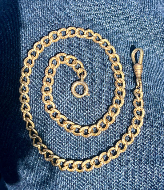antique gold fill ornate curb chain