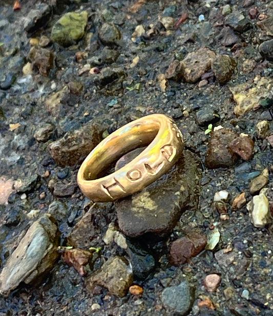 Hold Fast custom ring, 18k