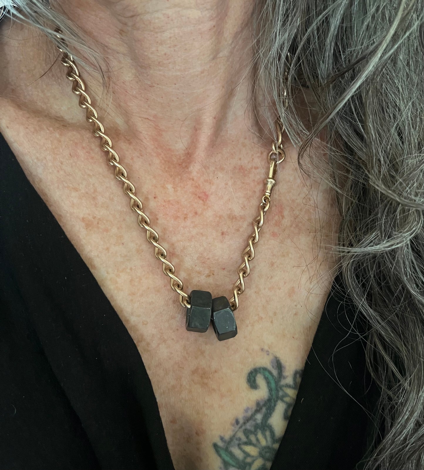 Large oxidized silver nut