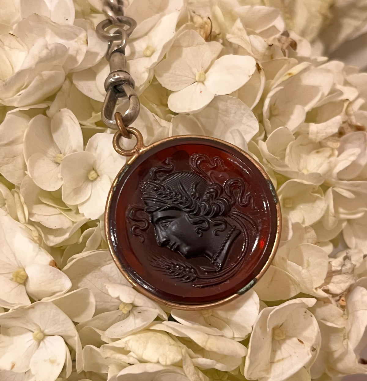 Glass and brass intaglio