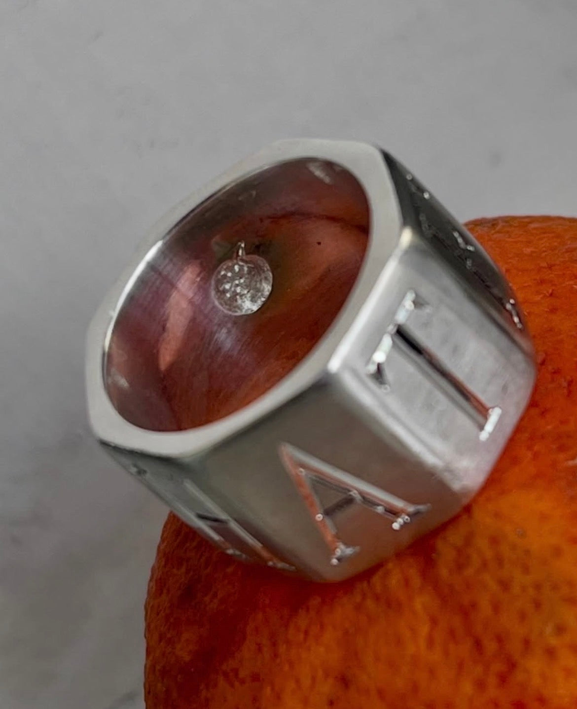 "F That" silver ring