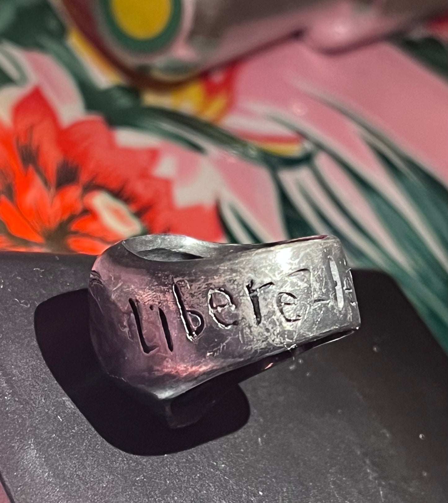 "Libérez Les sardines " skull ring