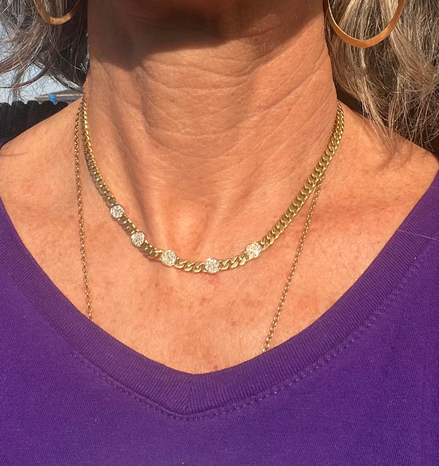 Every day diamond station curb necklace