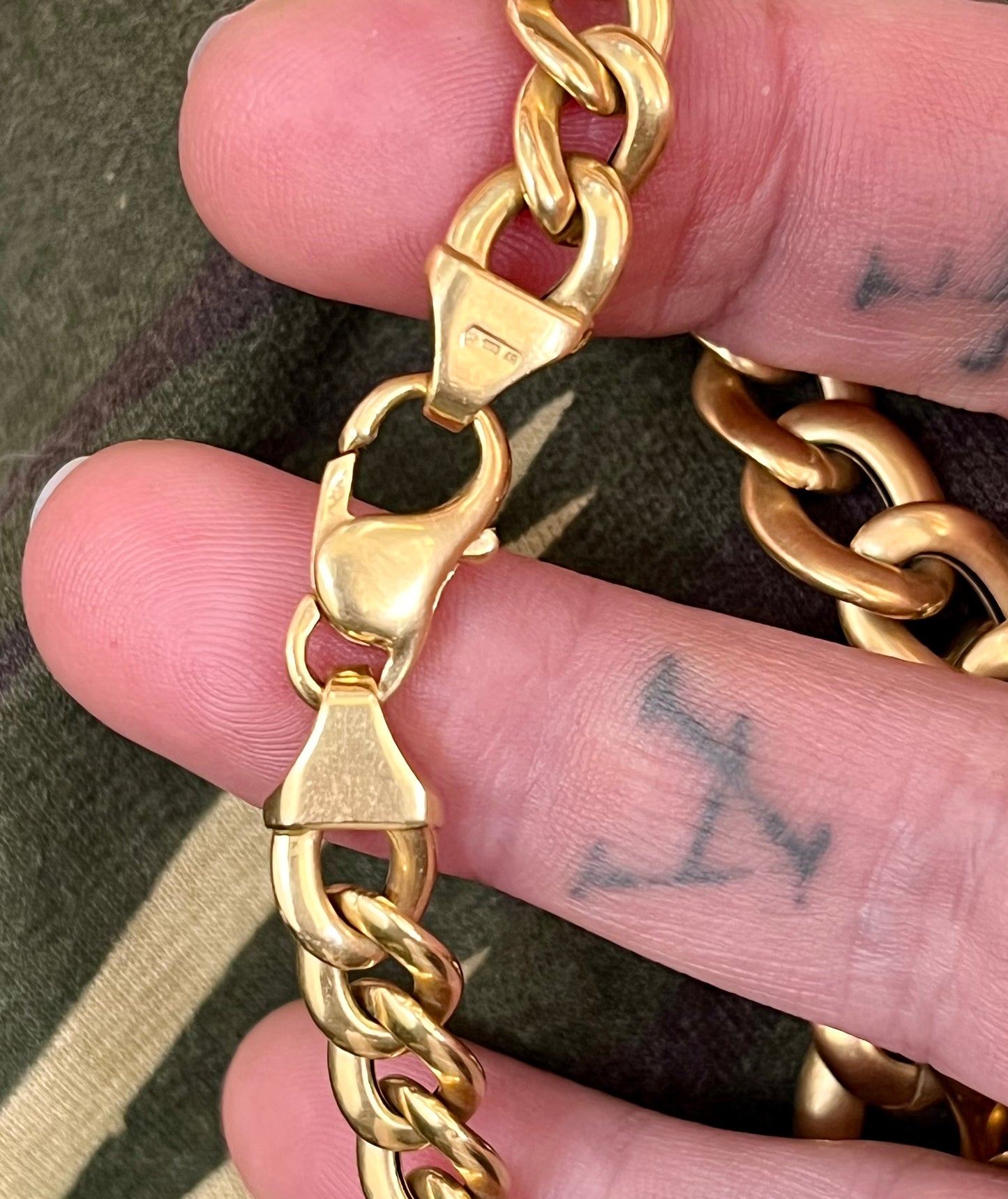 18k curb necklace with diamonds