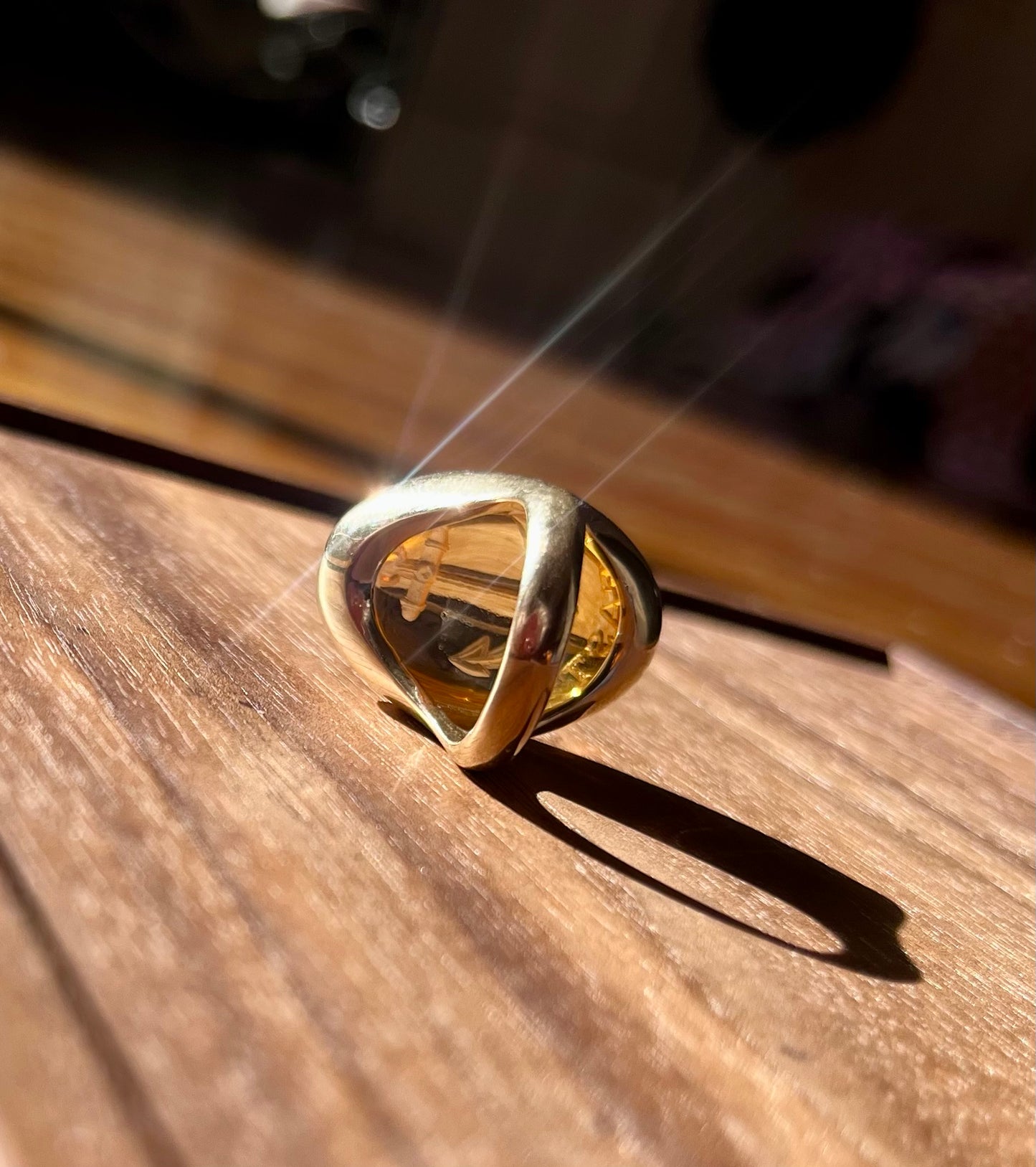 "Hold Fast" citrine anchor ring