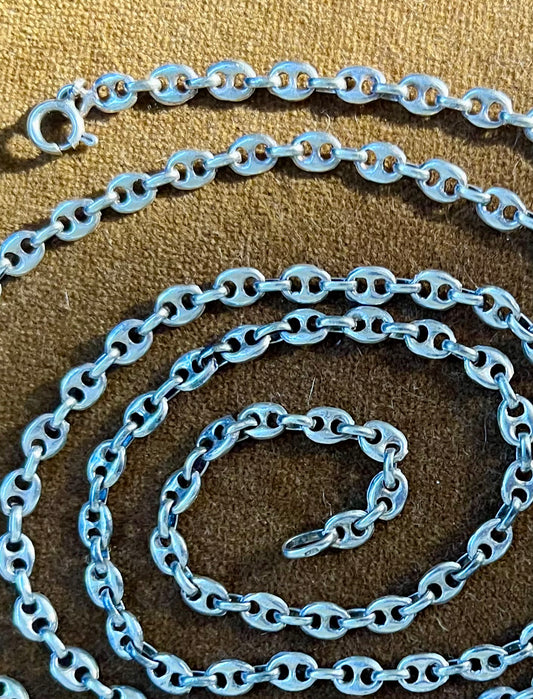 Long silver mariner chain