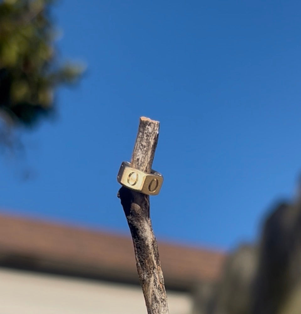 "Look Up" 14k mini nut