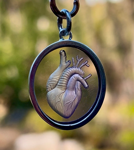 Ametrine heart intaglio