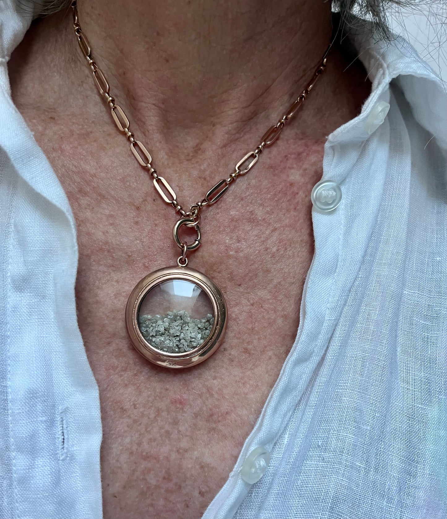 Antique diamond shaker pendant