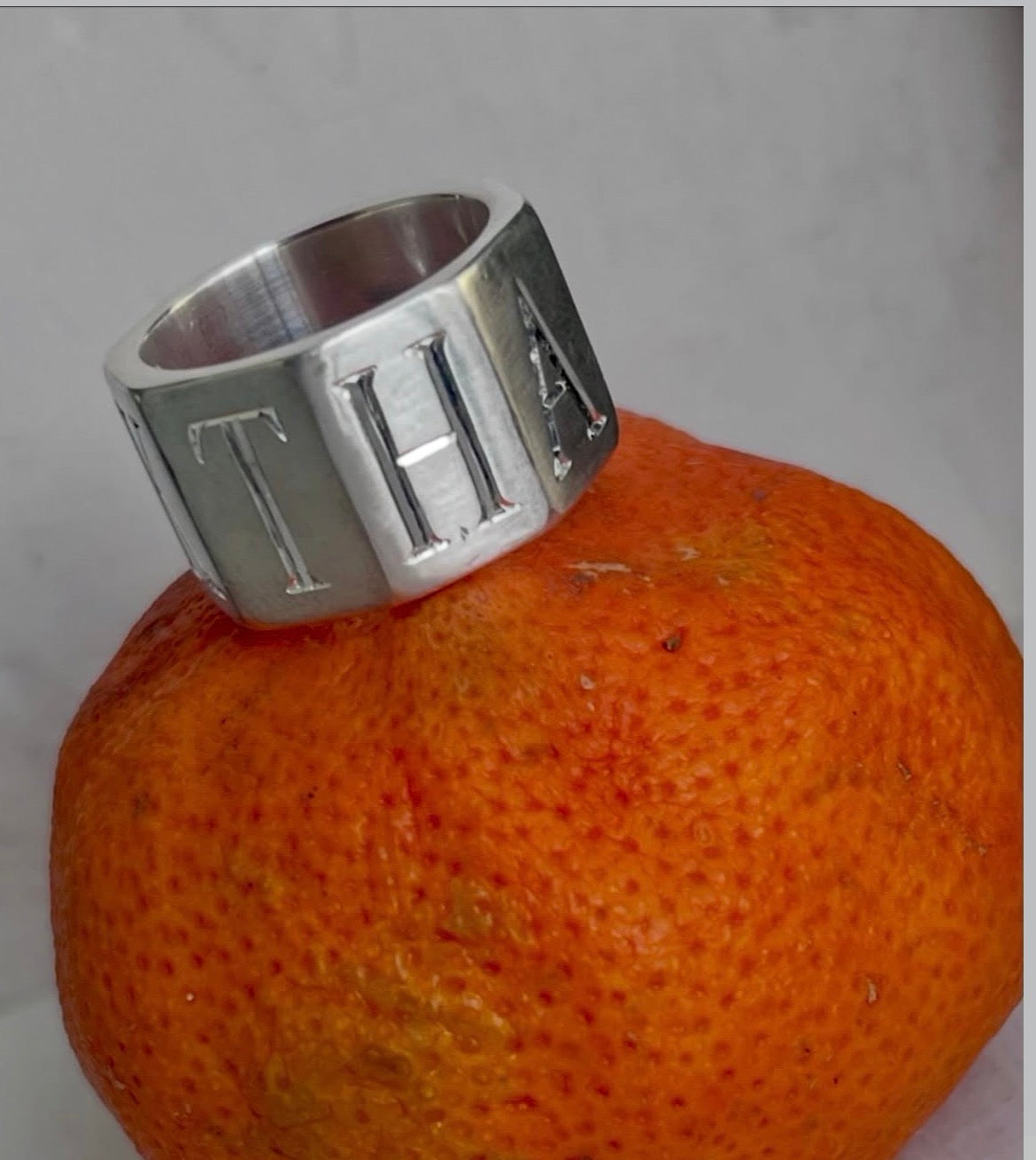"F That" silver ring