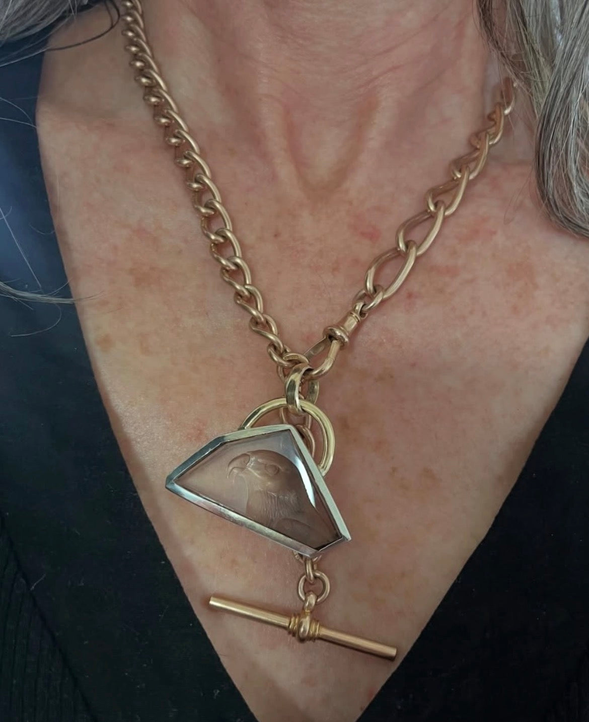 Falcon intaglio pendant