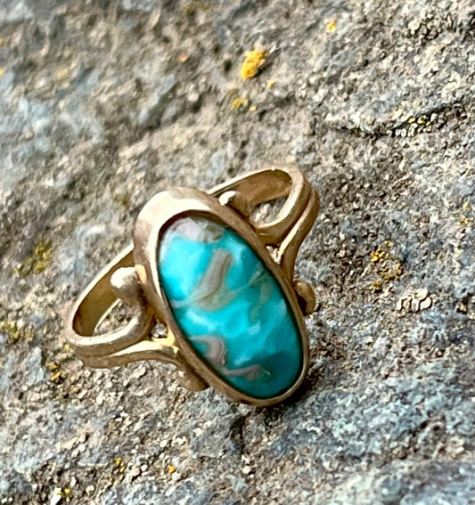 14k Victorian turquoise ring