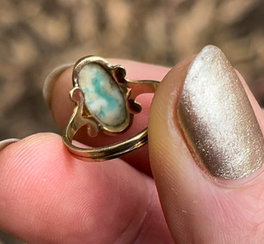 14k Victorian turquoise ring